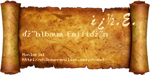 Öhlbaum Emilián névjegykártya